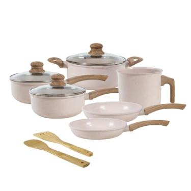 Imagem de Jogo de Panelas de Alumínio Revestimento Cerâmico com Antiaderente Ecoglide Tuut Vanilla 8 peças