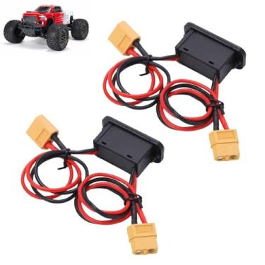 Imagem de 2 peças de interruptor de avião RC, acessório de peça de controle remoto de alta corrente com plugue XT60 para modelo de carro RC modelo de aeronave