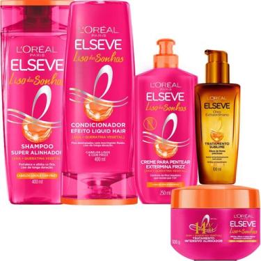 Imagem de Kit Novo Liso Sonhos Mascara Aha Óleo Extraordináro Elseve - L'oreal P