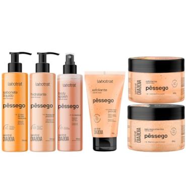 Imagem de Kit Banho Premium Labotrat Pêssego Completo 6 Produtos Corpo E Rosto Cheiro De Fruta Esfoliante
