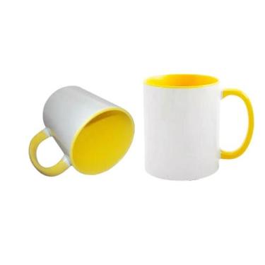 Imagem de Caneca Colorida para Sublimação - no-brand, Alça amarela