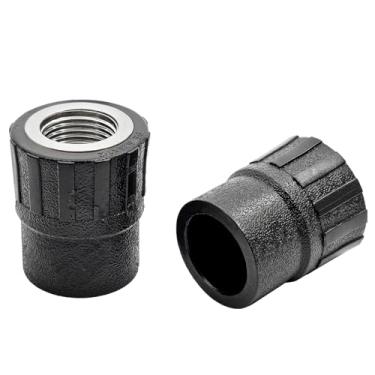 Imagem de 25 mm Slip x G1/5.1 cm fêmea metal rosca PVC adaptador de encaixe de tubo, soquete x G rosca fêmea PE conector adaptador de encaixe de tubo (2 peças, preto)