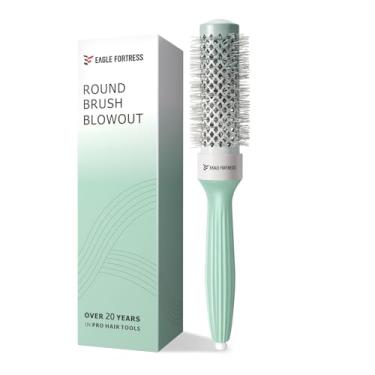 Imagem de EAGLE FORTRESS Escova de cabelo redonda térmica de cerâmica iônica â€“ de cerdas para deslizamento suave e aderência extra â€“ Infundida com óleo de argan para hidratar para todos os