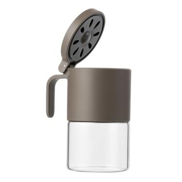 Imagem de Açucareiro Porta Temperos Pote de Vidro com Tampa Giratória para Temperos 350ml Conjunto com 3 (Cinza)