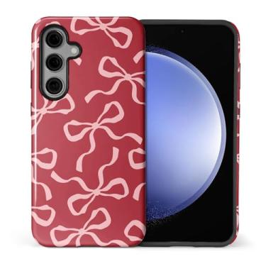 Imagem de ilikediy Capa para Samsung Galaxy S23 FE, HL2 Aesthetic Red Bow Hybrid 2 Layer Hard Shell Silicone Protective Pattern Design Case