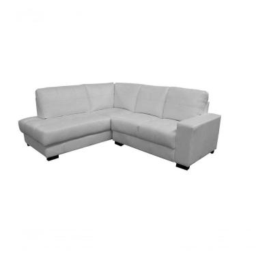 Imagem de Sofá De Couro Canto Marrocos 2 Lugares Com Chaise Esquerda Branco Pigmentado - Mempra Design