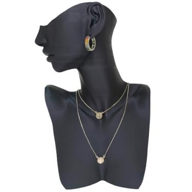 Imagem de Expositor Luxo Joias Bijuterias Colar Brinco Busto Rosto Preto 3D