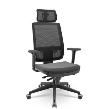 Imagem de Cadeira Brizza Tela 3D Slider Piramidal Com Apoio NR17 Plax - Plaxmeta