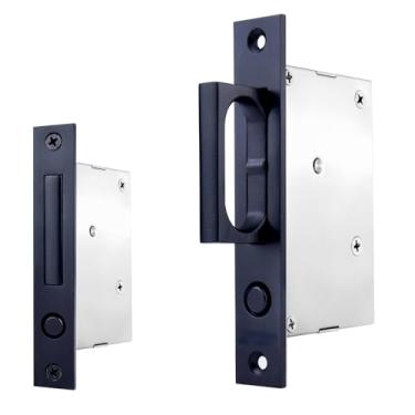 Imagem de Dontay Puxador de borda de porta de bolso com anel pop-up (12 cm), alça embutida oculta e puxadores de dedo embutidos, design de aderência de 2 dedos para portas de correr, armário, ferragens para