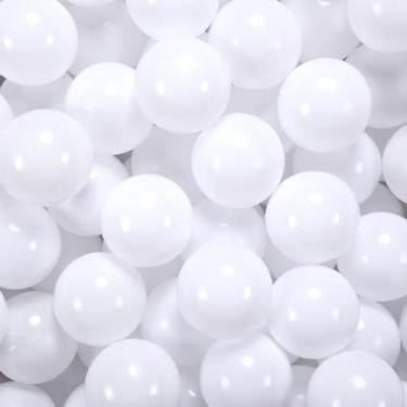 Imagem de GUESVOT Bolas grandes de 6 cm – Bolas de plástico à prova de esmagamento para poço de bolas, pacote com 50 peças, conjunto para crianças pequenas com bolsa de armazenamento reutilizável (branca)