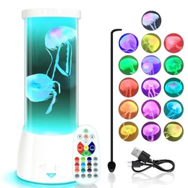 Imagem de Lâmpada de água-viva, lâmpada de aquário redonda de LED com luz de humor que muda de cor, luz noturna silenciosa para crianças, homens, mulheres, presente de decoração de casa.