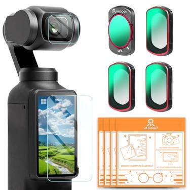 Imagem de UEGOGO Conjunto de filtros magnéticos ND compatível com DJI Osmo Pocket 3 Creator Combo acessórios, pacote com 4 filtros polarizadores de densidade neutra ND8+ND16+ND32+CPL