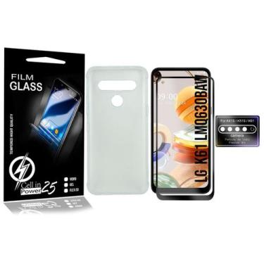 Imagem de Capa Capinha LG K61 LMQ630BAW 6.5 + Película Vidro 3d + pel Câmera - C