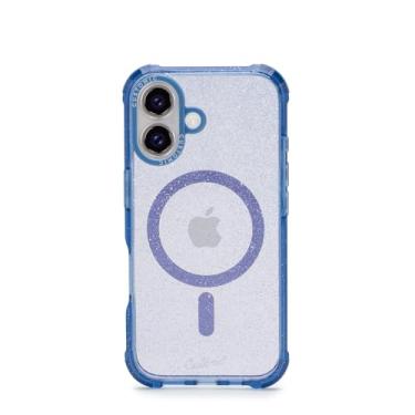 Imagem de Customic Capinha Case Capa para Celular iPhone 16 (6.1"), Impactor Space Anti Impacto Proteção Militar 4 metros contra quedas, Compatível Mag-Safe, Antiamarelamento, Transparente com Glitter Azul