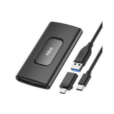 Imagem de Aiibe Unidade de estado sólido externa de 500 GB, USB C, SSD portátil USB 3.2 geração 2, até 1050 MB/s, disco rígido externo SSD externo de 500 GB para iPhone 15/Pro, laptop, Mac e PS4 (preto)