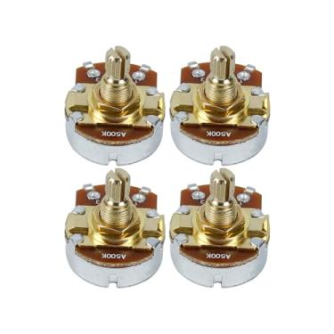 Imagem de FLEOR 4 potes de guitarra A500K com eixo de 15 mm, potenciômetro cônico de áudio com baioneta, cor dourada