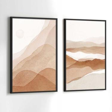 Imagem de Conjunto Quadros Decorativos com Moldura Terracota Marrom Kit 2 Quadro