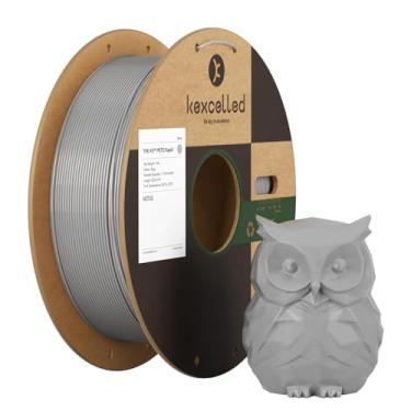 Imagem de Kexcelled Filamento PETG rápido 1,75 mm cinza, filamento de impressora 3D de alta velocidade PETG 1 kg, impressão altamente fluida, adesão suave e textura de superfície consistente, serve para a