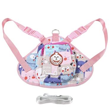 Imagem de Pssopp Dog Harness Bag Dog Cartoon Backpack Cute Backpack Vest para viagens ao ar livre Caminhadas Hiking Camping (L Bag-Pink)
