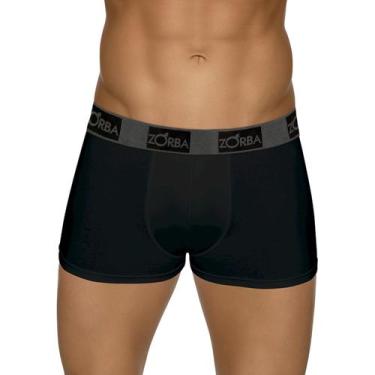 Imagem de Cueca Boxer Zorba 717 Algodão Forro Frontal Cós Elástico, Preto, GG