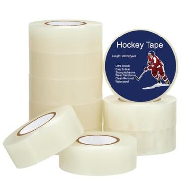 Imagem de AmazingSpark 10 rolos de fita de hóquei transparente multiuso caneleira meia fita para patins no gelo, esportes, hóquei, presentes, equipamentos esportivos