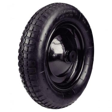 Imagem de Roda Metálica Para Carrinho De Mão Tramontina Com Bucha Plástica E Pneu Com Câmara 3.25-8"