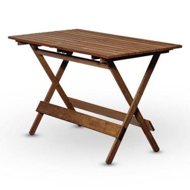 Imagem de Mesa Dobrável 120x70 Em Madeira Nobre Sem Pintura - Marcenaria Real