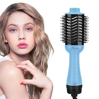 Imagem de Escova de ar quente, secador de cabelo e volumizador Aima Beauty Salon, escova de secador de cabelo 4 em 1, azul