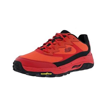 Imagem de Skechers Tênis de corrida masculino Arch Fit Skip Tracer Trail, Vermelho, 43