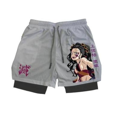 Imagem de Shorts de Fitness Masculino 2 em 1 - Impressão para Treino ao Ar Livre