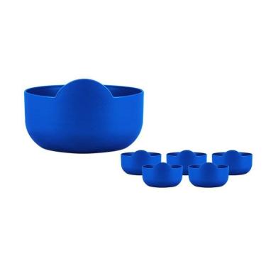 Imagem de Kit 6 Super Bowl Azul 475Ml Plástico Premium