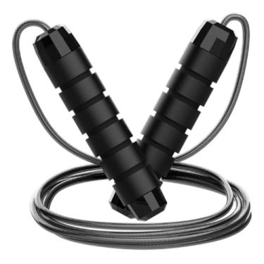 Imagem de DEPBAG Corda De Pular Speed Rope Profissional Fitness Ajustável De 3m Com Rolamento e Cabo De Aço Revestido Ergonometro Jump Alta Performace (Preto)