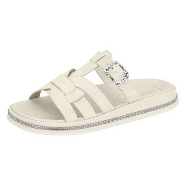 Imagem de Chinelo Feminino Flatform Papete Conforto Strass Moleca