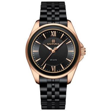 Imagem de Relógio redondo feminino design simples em aço inoxidável 3atm