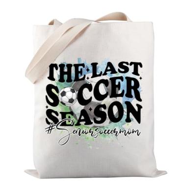 Imagem de PWHAOO Bolsa sacola de futebol The Last Soccer Season Seniors Soccermom Presente de Dia do Jogo de Futebol Presente para Amantes de Futebol, Bolsa para temporada de futebol