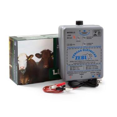 Imagem de Eletrificador Rural 80km 3,8J Luz e Bateria 12v LB80 Zebu