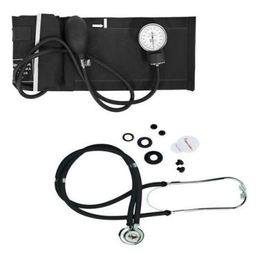 Imagem de Kit De Estetoscópio Rappaport Duplo Esfigmomanômetro De Braço Premium 