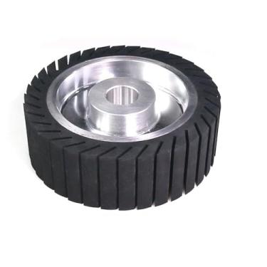 Imagem de Lixadeira de correia de roda centrífuga de borracha de 150 mm, 6 x 2 polegadas, 6 x 1 polegada, mangas de lixa 473 x 50 mm, roda 150 x 50 x 25 mm