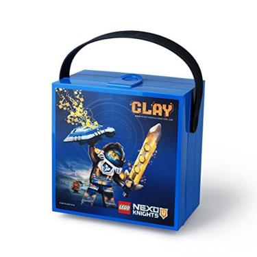 Imagem de Alça de almoço LEGO Nexo Knights, caixa de armazenamento portátil, azul, 15,9 x 17,3 x 9,7 cm