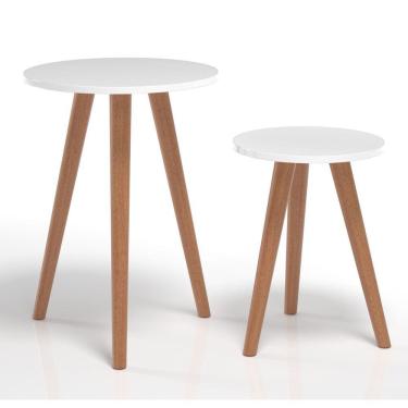 Imagem de Kit Dupla Mesinha De Canto Para Decoração De Sala Quarto Mdf