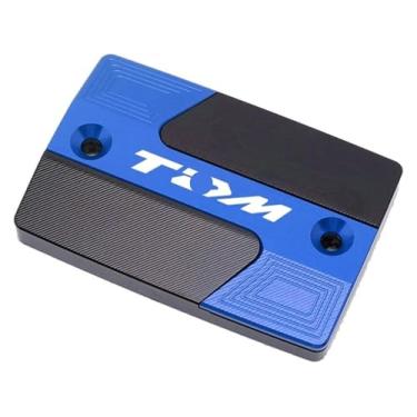 Imagem de Acessórios CNC para motocicleta, tampa do reservatório de fluido de freio dianteiro traseiro compatível com Y&AMAHA TDM 850 TDM 900 2004-2015 (capa frontal azul)