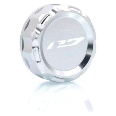 Imagem de Acessórios para motocicletas CNC tampa do reservatório de fluido de freio traseiro compatível com Y&AMAHA YZF R7 YZF-R7 YZFR7 2021 2022 2023 2024 (prata)