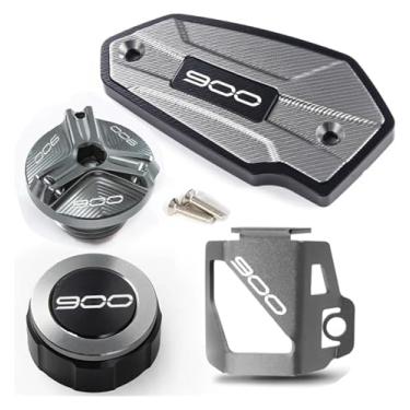 Imagem de Compatível com Z900 Z 900 2017-2021 2022 2023 tampas de fluido de freio dianteiro e traseiro da motocicleta e acessórios de proteção da tampa de enchimento de óleo (quatro titânio)