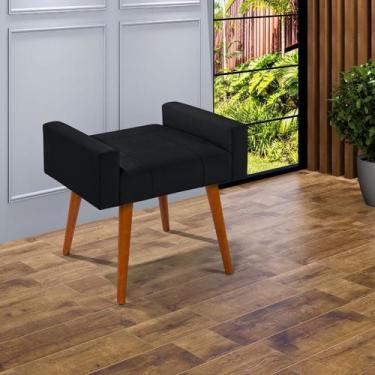 Imagem de Banco Banqueta Para Penteadeira Para Quarto Veludo Pés Palito Estilo R