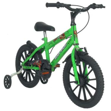 Imagem de Bicicleta Aro 16 MTB Aço Carbono Top Lip V Brake Verde - Mormaii
