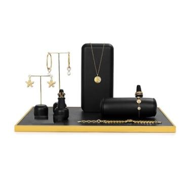 Imagem de Torres de joias leves, luxuosas, anéis, brincos, relógio, balcão, janela, expositor, prateleira, adereços para fotografia, suporte de joias