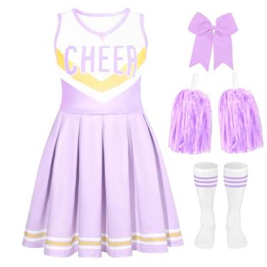 Imagem de CIFITERY Cheerleader Outfit for Girls Cheerleader Costume for Kids (Purple Cheerleader Costume for Girls, 11-12 Years)
