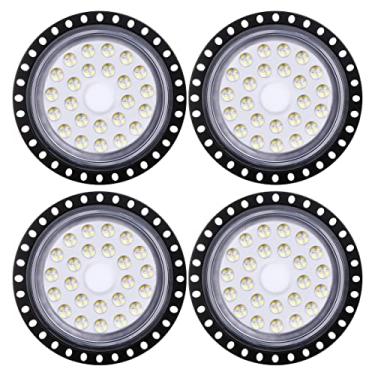 Imagem de Luminária LED de alto alcance 50W UFO Luminária 5000LM 6500K Luz do dia Branca Iluminação comercial IP65 Armazém Garagem Oficina Área Loja Lâmpadas