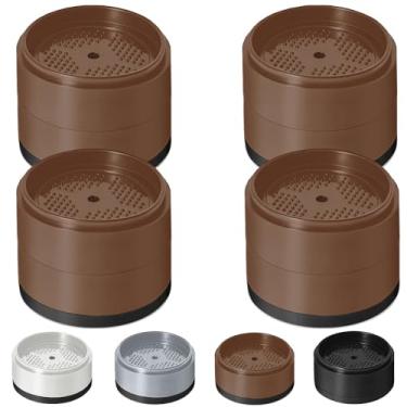 Imagem de Elevadores de cama 2.5 cm, 5.1 cm, 7.6 cm, 10.2 cm resistente, elevador de móveis ajustável para mesa, sofá, poltrona, geladeira, máquina de lavar, blocos empilháveis para elevação de cama (marrom