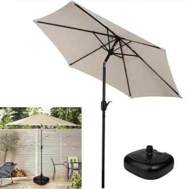 Imagem de Ombrelone com Base para Piscina 2,5m Articulado Com Manivela Ipanema Bege - AMZ